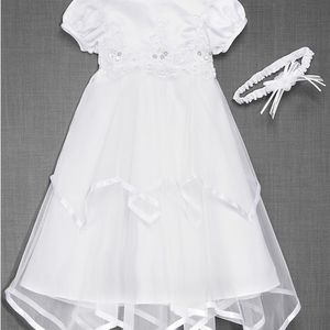 Lauren Madison baby gown with head band